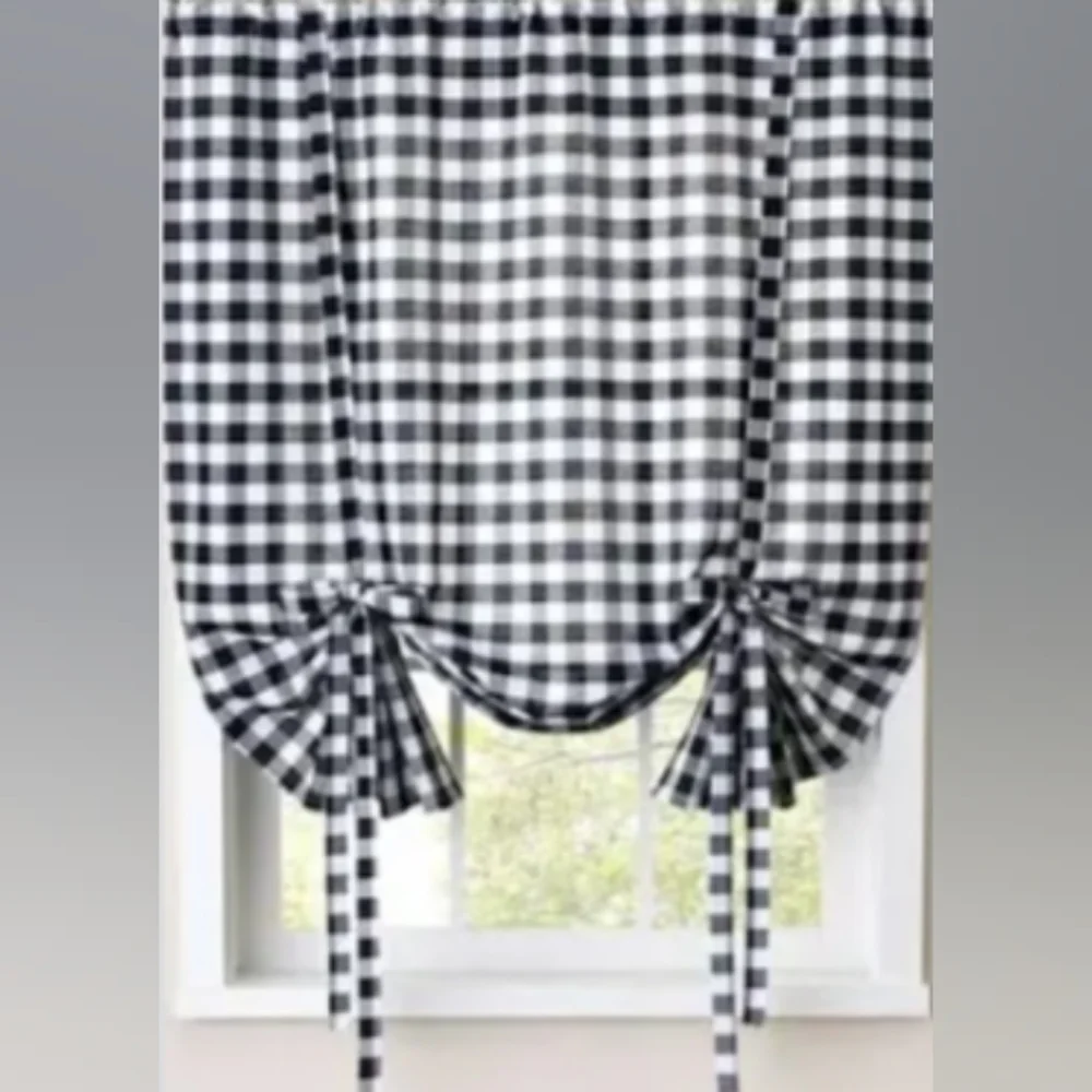 Set of Two Buffalo Plaid Balloon Valances - 63 Inches Long Without The Ties